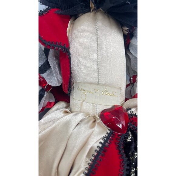 Katherine Collection Valentine Clown Doll heart black white humor bendable READ - Picture 6 of 6